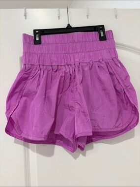 Free People High-Waist Magenta Shorts